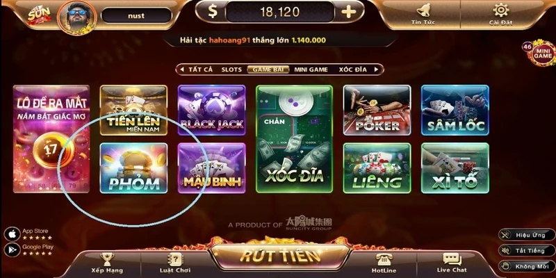 Cổng game đa dạng với nhiều dòng game bài